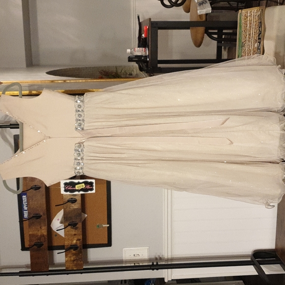 Chantilly Place Big Girls 14 Beaded-Waist Wire-Hem Long Dress wedding  dress - Picture 7 of 16